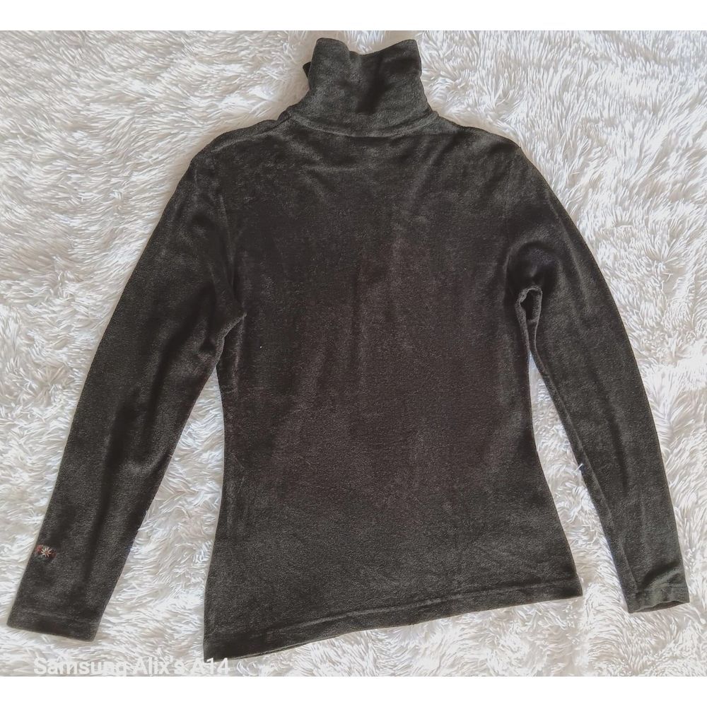 Post Cart Women Sz Medium 1/4 Zip Pullover Cotton Polyest Green Made In Italy - Picture 8 of 8